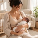 Breathable Nursing Bra for Pregnant Women with Clips on the Straps and Mesh Between the Cups with Wide Straps and Hooks at the Back 2