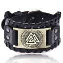 Bredt läderarmband för män H207 7