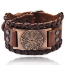 Bredt læderarmbånd til mænd H207 11