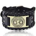 Bredt læderarmbånd til mænd H207 13