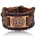 Bredt læderarmbånd til mænd H207 14