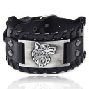Bredt læderarmbånd til mænd H207 18