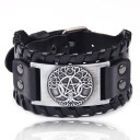 Bredt læderarmbånd til mænd H207 1