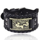 Bredt læderarmbånd til mænd H207 22