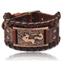 Bredt læderarmbånd til mænd H207 23