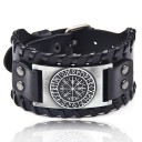 Bredt læderarmbånd til mænd H207 3