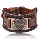 Bredt læderarmbånd til mænd H207 5