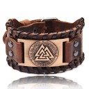 Bredt læderarmbånd til mænd H207 8