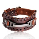 Bredt læderarmbånd til mænd H208 2