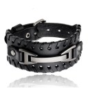 Bredt læderarmbånd til mænd H208 1