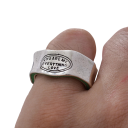 Breite 6 mm Offener Damenring Unregelmäßige Wellenform Grün-silberner Ring aus Harz mit der Aufschrift YOU ARE MY EVERYTHING LOVE 2