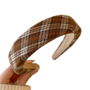 Breite Stoffhaarbänder Universelle Größe Karierter Muster Elastisches modisches Haarband Damen Haaraccessoire 2