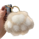 Breloc 8,5 x 8,5 cm Poliester Pufos Lăbuță de pisică Pendentiv pentru chei rucsac geantă Accesoriu moale și pufos Cadou drăguț 5