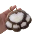Breloc 8,5 x 8,5 cm Poliester Pufos Lăbuță de pisică Pendentiv pentru chei rucsac geantă Accesoriu moale și pufos Cadou drăguț 3