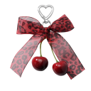 Breloc cu Dantelă Imitatie de Perle Fundă cu Cireșe Pendentiv Decorativ pentru Chei Geantă Rucsac Accesoriu Romantic 5
