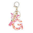 Breloc cu litera și fluturaș 55 mm Pendentiv din rășină pentru chei Ornament decorativ pentru geantă Rucsac Cadou 7