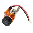 Bricheta auto 12 V 120 W cu priză și capac transparent iluminat pentru montare în mașină Cabluri de alimentare 6,7 cm Dimensiuni 7,3 x 3,1 3