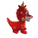 Bricolage grand dragon rouge 30 cm Drôle de dragon à assembler Bricolage créatif pour enfants Jouet fantastique Développement de la créativité 3