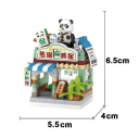 Bricolage magasin Mahjong salon 5,5 x 4 x 6,5 cm 190 pcs MINI maison Panda Cheveux Barbe Blocs de construction pour enfants Filles Garçons Jouet créatif Cadeau 2