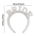 Bride fejpánt gyöngyökkel és kövekkel 19 cm Fejpánt felirattal a jövendőbeli menyasszonynak Leánybúcsú 2