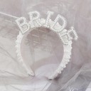Bride fejpánt gyöngyökkel és kövekkel 19 cm Fejpánt felirattal a jövendőbeli menyasszonynak Leánybúcsú 4
