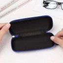 Brillenetui 16,2 x 6,6 x 4,2 cm Reißverschlussetui aus Jeansstoff mit Karabiner Schützendes Hartschalenetui für Sonnenbrillen und Lesebrillen 3