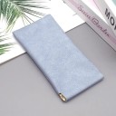 Brillenetui 18 x 8,5 cm Automatischer Verschluss Blaues Softcase mit Vlies Innenseite Federmechanismus 5