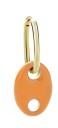 Brinco circular feminino com pendente colorido com furos Argola dourada Metal bijutaria Comprimento 3,3 cm Joia de moda brilhante para uma orelha 3