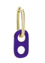 Brinco circular feminino com pendente colorido com furos Argola dourada Metal bijutaria Comprimento 3,3 cm Joia de moda brilhante para uma orelha 10
