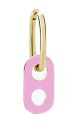 Brinco circular feminino com pendente colorido com furos Argola dourada Metal bijutaria Comprimento 3,3 cm Joia de moda brilhante para uma orelha 13