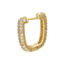 Brinco circular feminino com zircónias em todo o contorno Fecho de encaixe Metal de bijuteria Joia cintilante para uso diário e ocasiões festivas 4