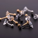 Brinco de mulher em forma de estrela com zircão Pedra transparente brilhante Haste com bolinha de rosca Metal de bijuteria 1 unid. 14