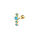 Brinco pequeno feminino pérola com zircónias brilhantes Para o lóbulo e cartilagem Forma decorativa delicada Metal de bijuteria Cor dourada 1 un. 28