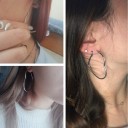 Brincos circulares em forma de coração G904 5