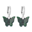 Brincos circulares femininos com borboleta C1097 19