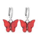 Brincos circulares femininos com borboleta C1097 26