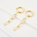 Brincos circulares femininos com corrente A3157 6