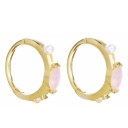 Brincos circulares femininos com pedras R25 16