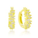 Brincos circulares femininos com pedras R25 9