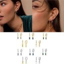 Brincos circulares femininos com pedras R44 1