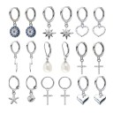 Brincos circulares femininos com pendente A1698 1