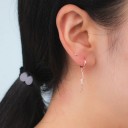 Brincos circulares femininos com pendente A1698 3