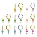 Brincos circulares femininos com pendente de coração G460 1