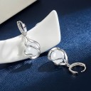 Brincos circulares femininos com pendente G1288 5