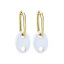 Brincos circulares femininos com pendente G1385 16