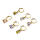 Brincos circulares femininos com pendente G684 2