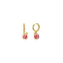 Brincos circulares femininos com pendente G751 5