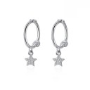 Brincos circulares femininos com pendente R30 7