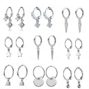 Brincos circulares femininos com pendente R30 1