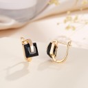 Brincos circulares femininos com zircão G1334 13